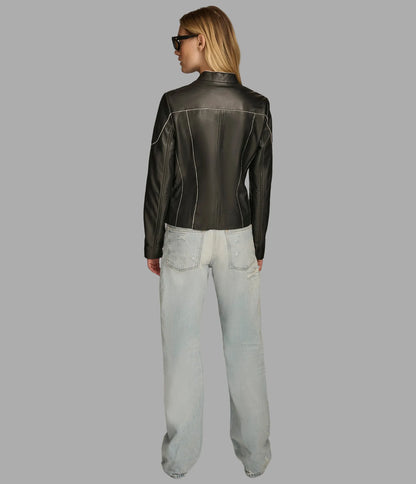 Sage Painted Edge Scuba Jacket