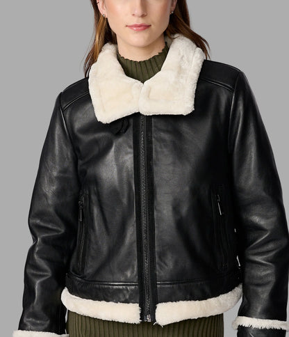Jodi Leather Shearling Jacket