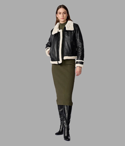 Jodi Leather Shearling Jacket