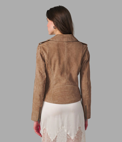Madeline Suede Quilted Moto Jacket