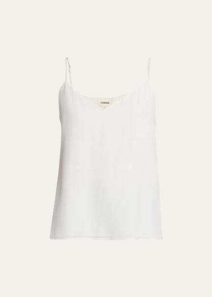 L'Agence Jane V-Neck Spaghetti-Strap Silk Tank