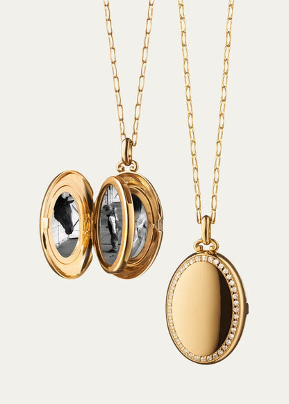 The Four Image "Midi" Diamond Border Locket