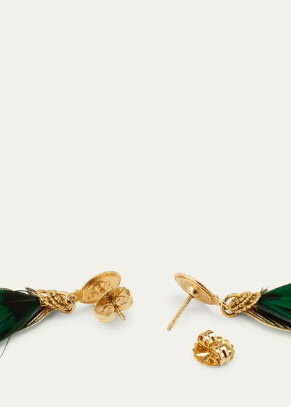 Sao Feather Drop Earrings