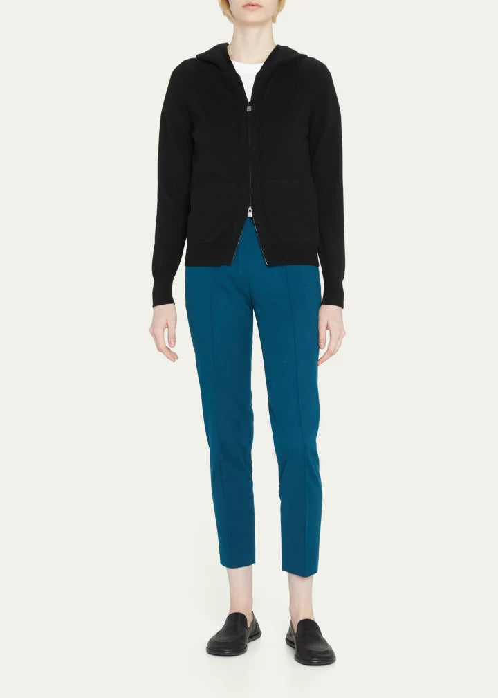 Merano Cashmere Zip-Front Hoodie Sweater