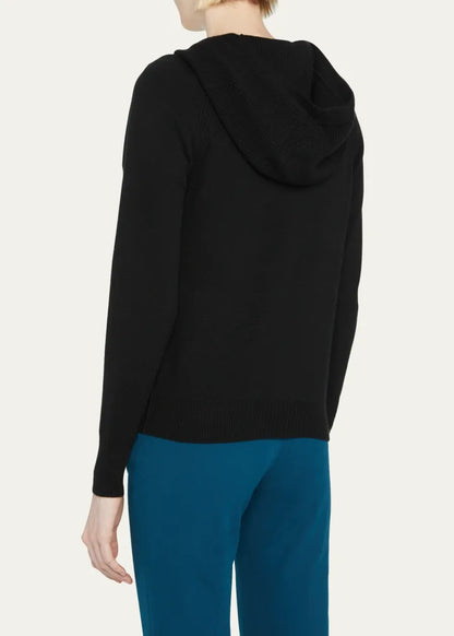 Merano Cashmere Zip-Front Hoodie Sweater