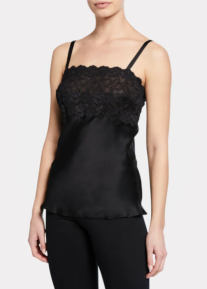 Josie Natori Lace-Top Silk Camisole