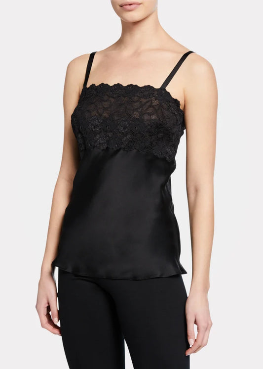 Josie Natori Lace-Top Silk Camisole