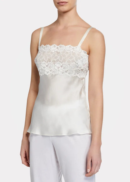 Josie Natori Lace-Top Silk Camisole