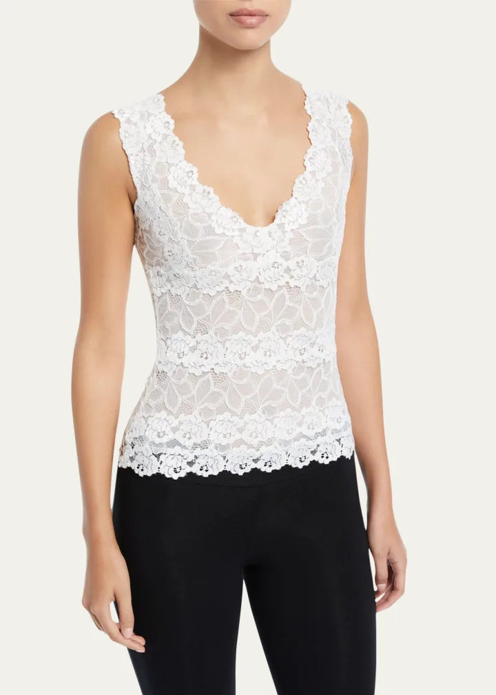Josie Natori Rose Parfait Lace Tank Top