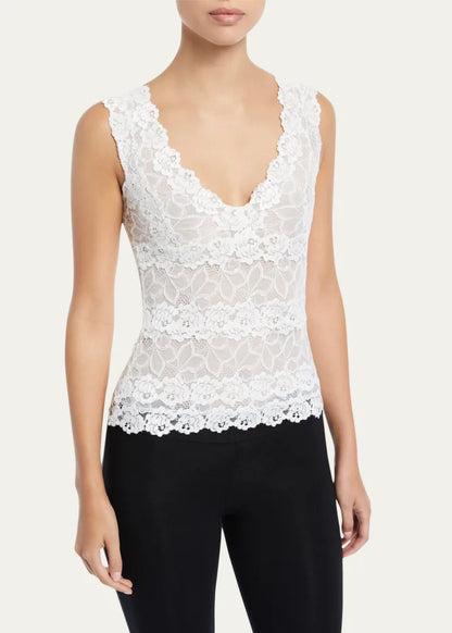 Josie Natori Rose Parfait Lace Tank Top