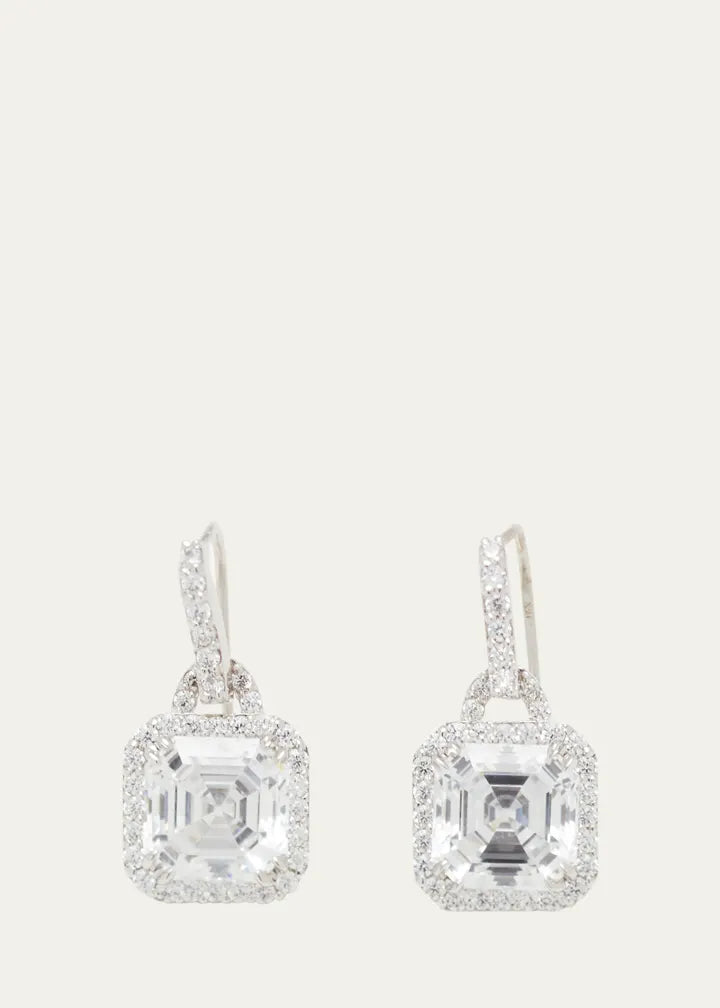 Asscher Cut Cubic Zirconia Earrings