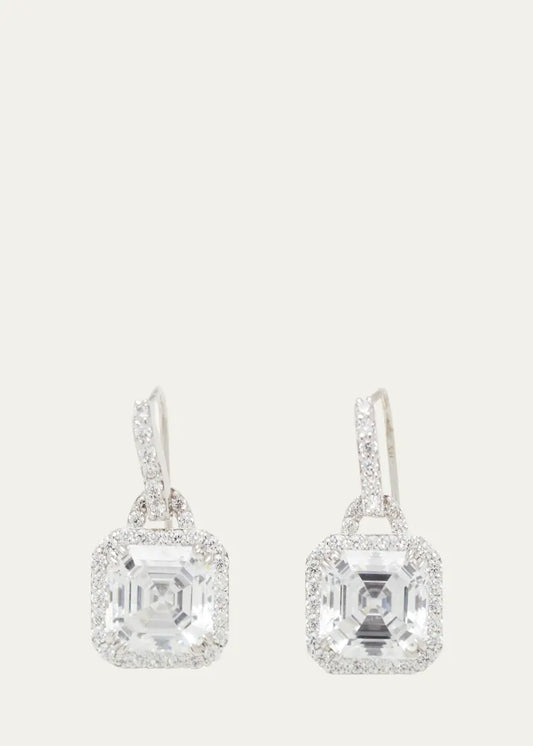 Asscher Cut Cubic Zirconia Earrings