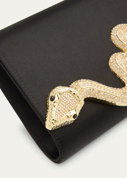 Serpent Satin Clutch Bag