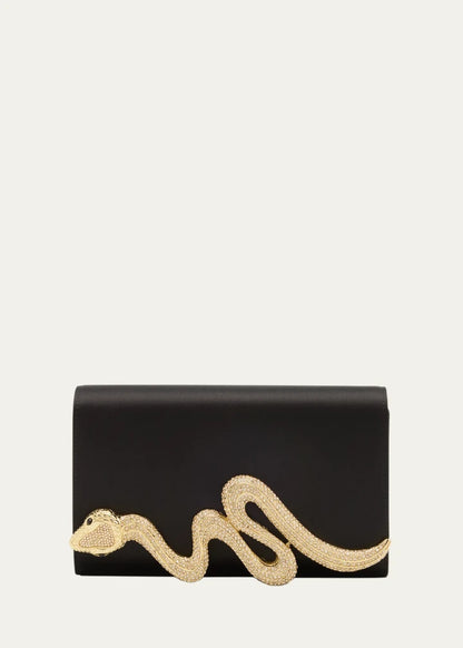 Serpent Satin Clutch Bag
