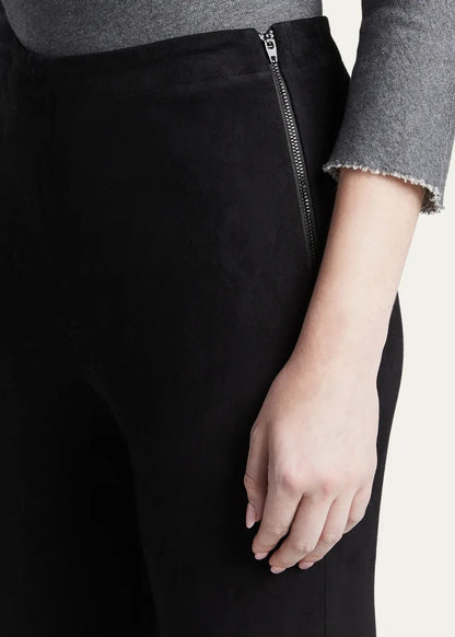 Alice + Olivia Maddox Suede High-Waist Side-Zip Leggings