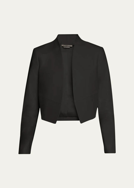 Harvey Draped Open-Front Leather Jacket