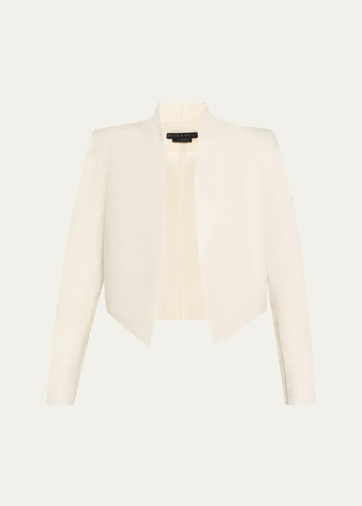 Harvey Draped Open-Front Leather Jacket