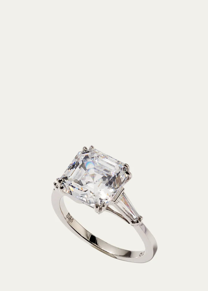 Asscher Cubic Zirconia Ring