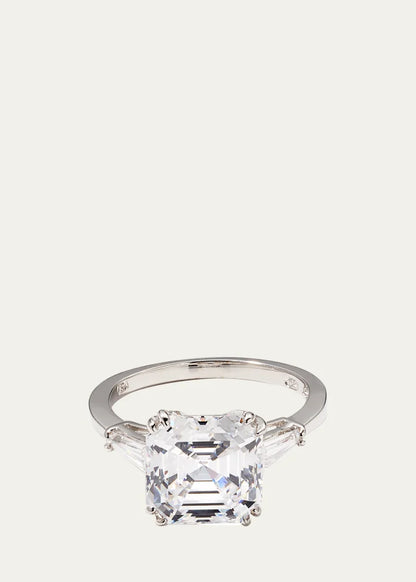 Asscher Cubic Zirconia Ring