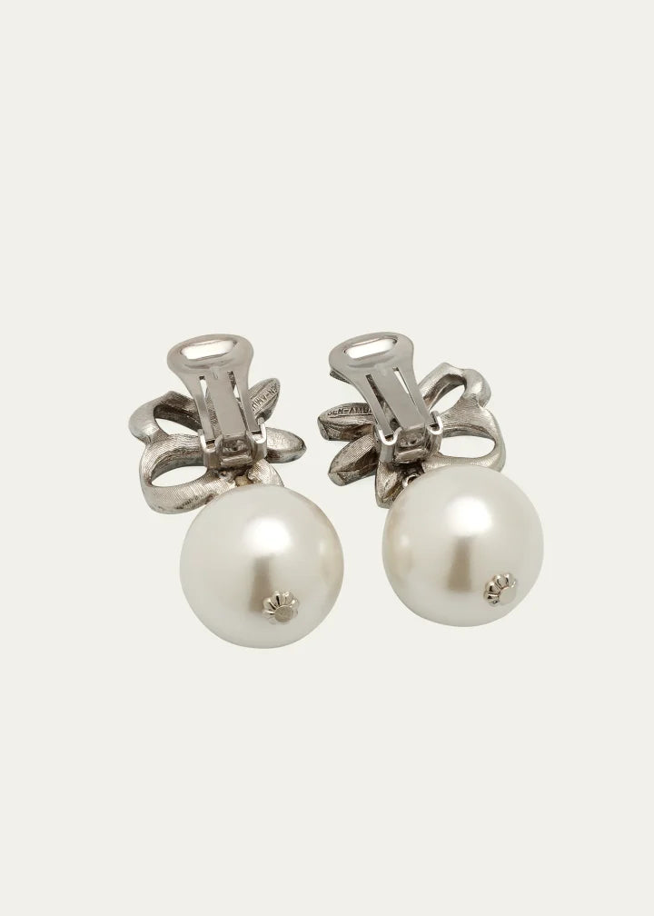 Electroplated Silver Crystal Cluster Clip-On Earrings