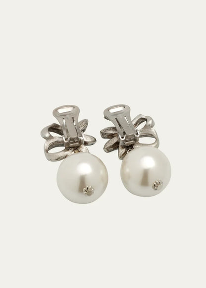 Electroplated Silver Crystal Cluster Clip-On Earrings