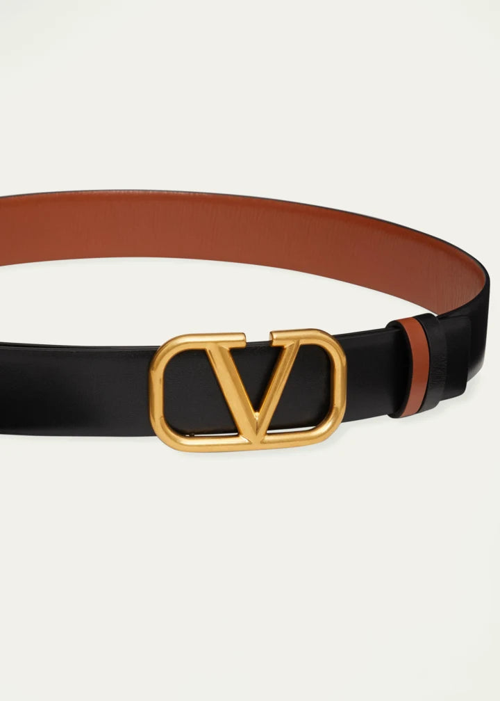 VLogo Reversible Leather Belt, 30mm