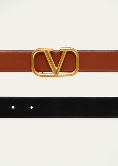 VLogo Reversible Leather Belt, 30mm