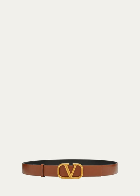 VLogo Reversible Leather Belt, 30mm