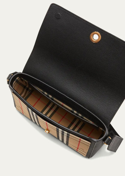Note Medium Leather & Vintage Check Crossbody Bag