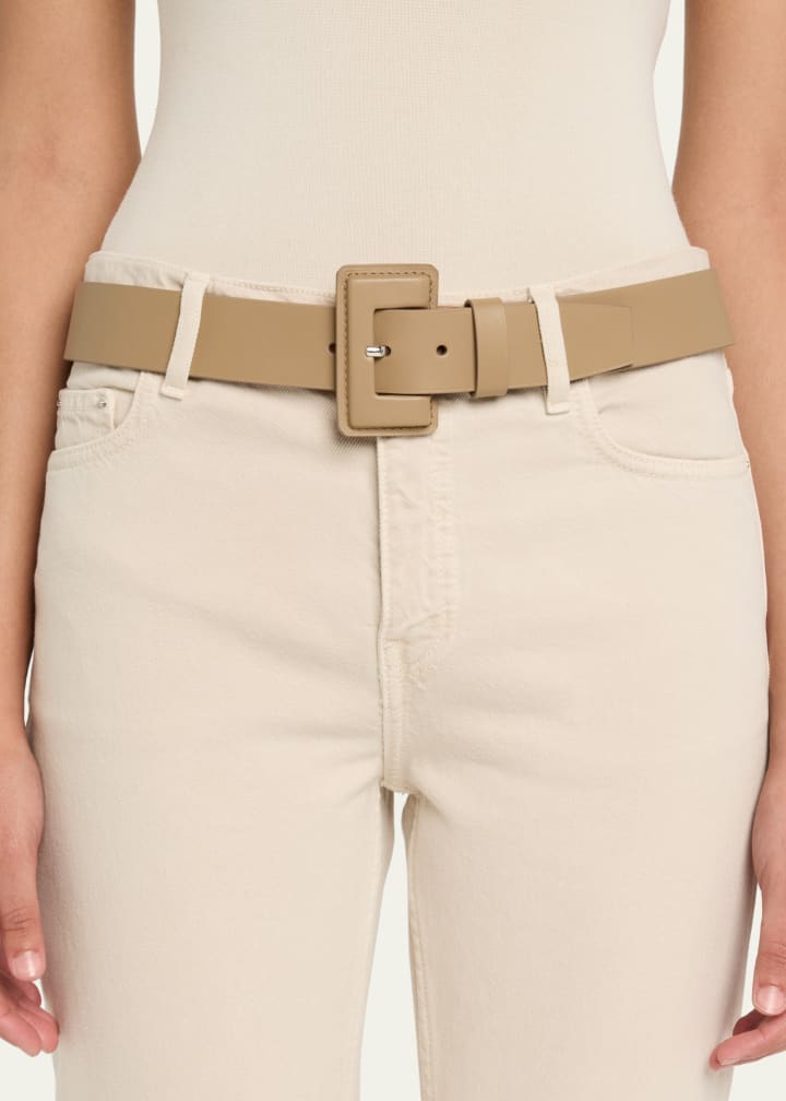 La Petite Merveilleuse Timeless Leather Belt with Covered Buckle