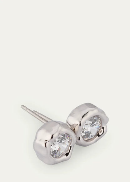 Asterales Molten Bezel Stud Earrings