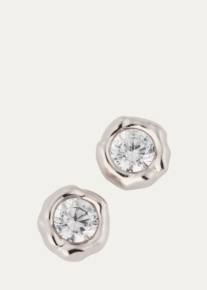Asterales Molten Bezel Stud Earrings