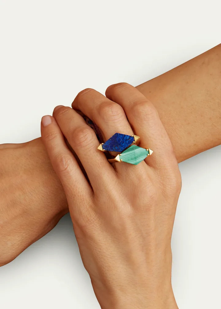 Deco Rombo Ring with Lapis Lazuli