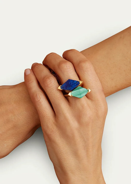 Deco Rombo Ring with Lapis Lazuli