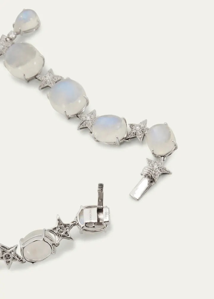 Stardust Moonstone and Diamond Necklace