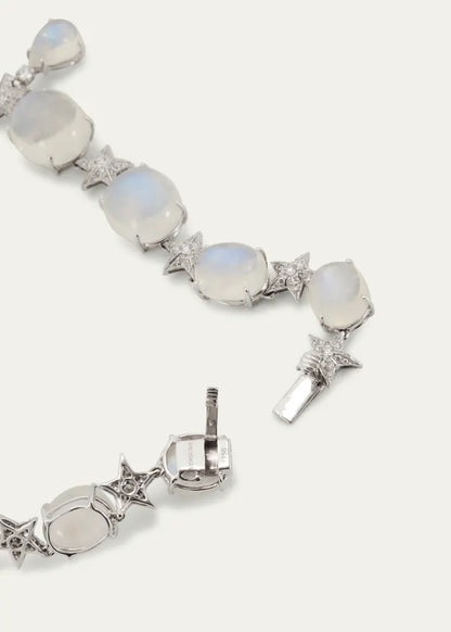 Stardust Moonstone and Diamond Necklace