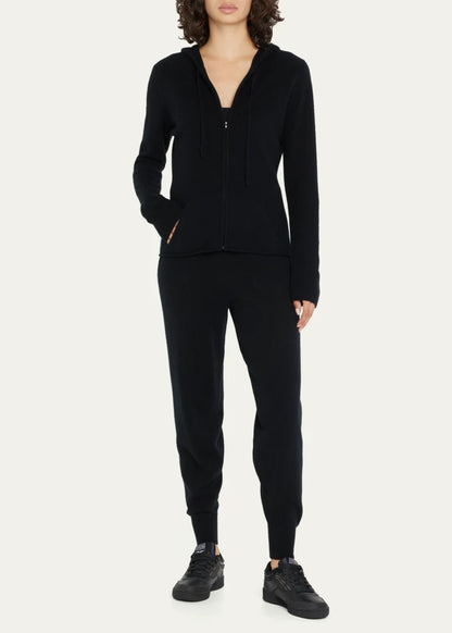 Cashmere Racer Stripe Zip-Front Hoodie