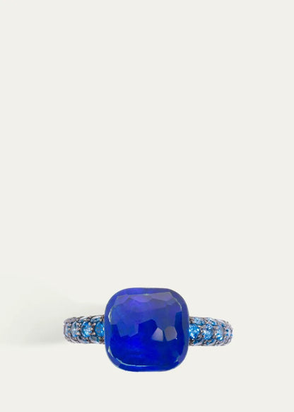 Nudo Classic London Blue Topaz and Lapis Ring with Diffused Topazes