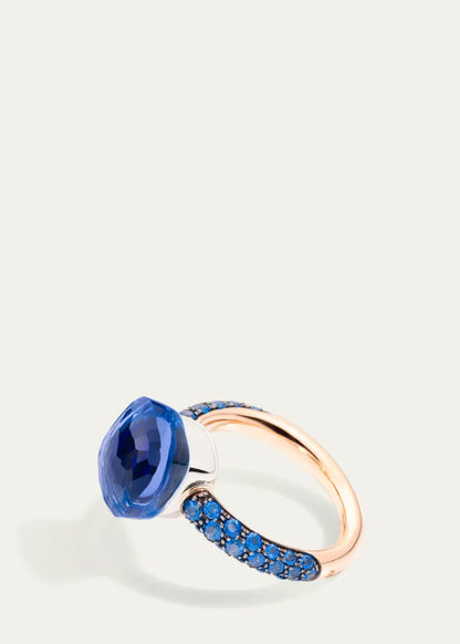 Nudo Classic London Blue Topaz and Lapis Ring with Diffused Topazes
