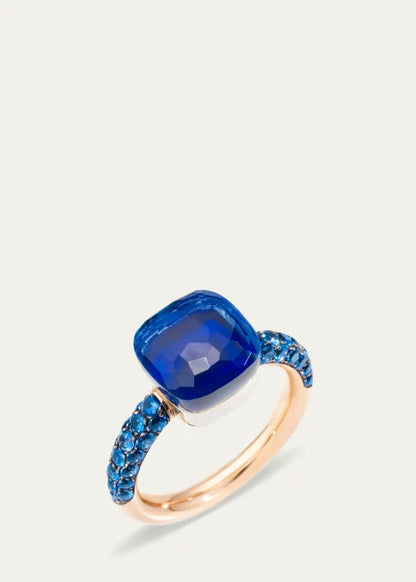 Nudo Classic London Blue Topaz and Lapis Ring with Diffused Topazes
