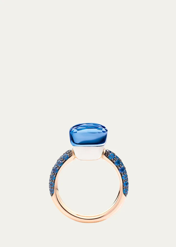 Nudo Classic London Blue Topaz and Lapis Ring with Diffused Topazes