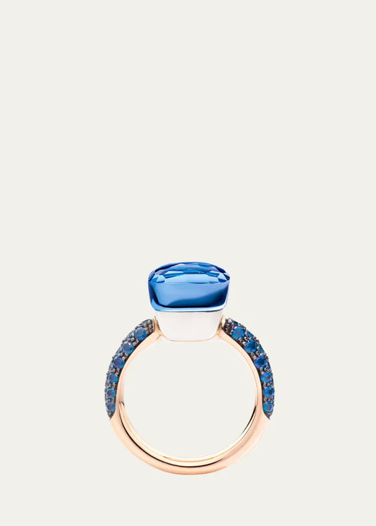 Nudo Classic London Blue Topaz and Lapis Ring with Diffused Topazes