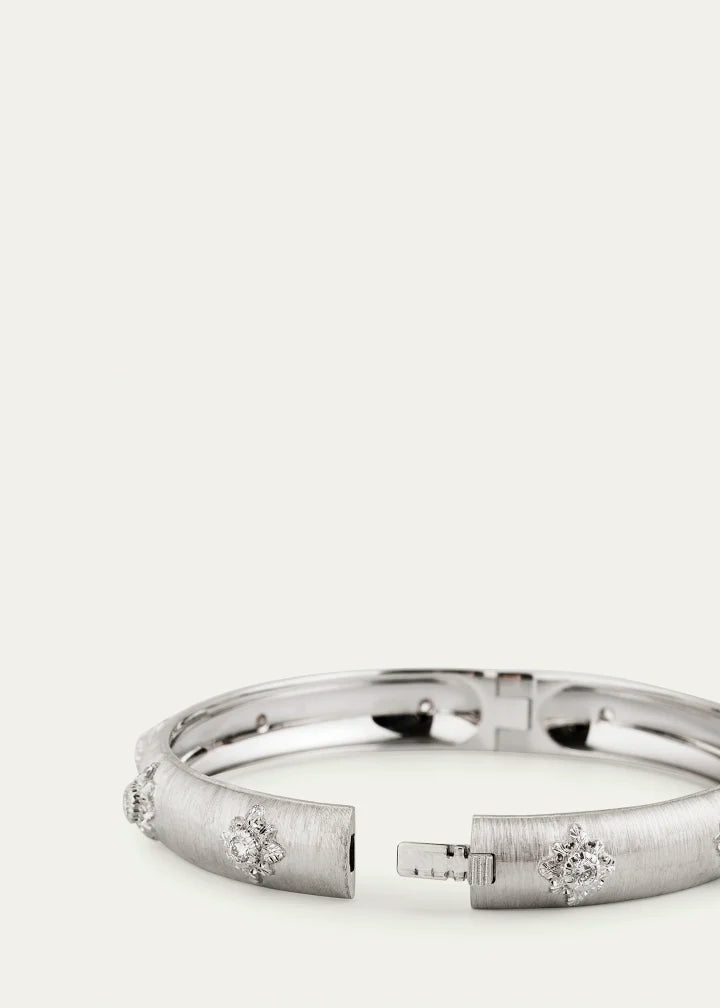Macri Bombe White Gold Diamond Cuff, 8mm