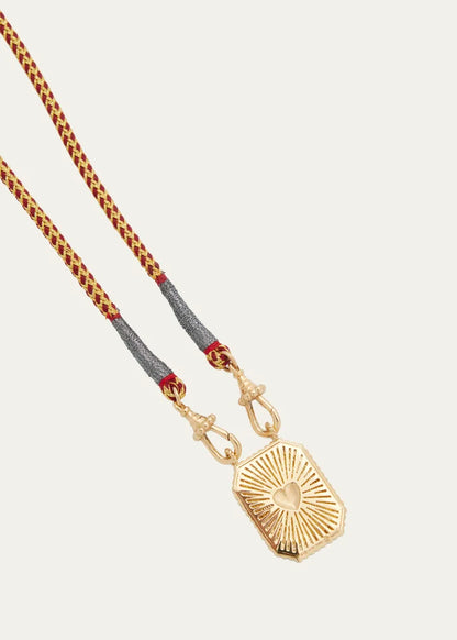 Yellow Gold Pendant Wrap Cord Necklace