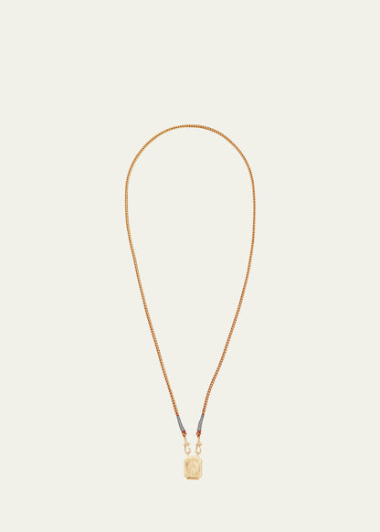 Yellow Gold Pendant Wrap Cord Necklace