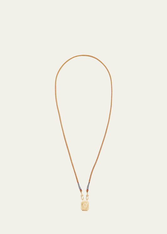 Yellow Gold Pendant Wrap Cord Necklace