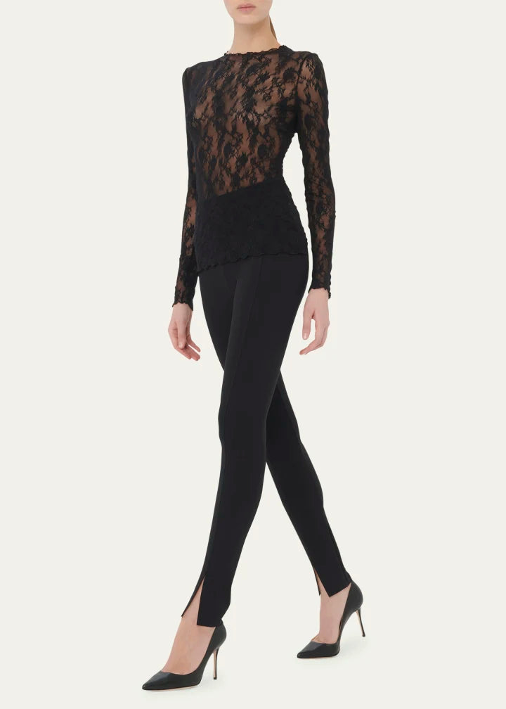 Midnight Grace Front-Slit Jersey Leggings