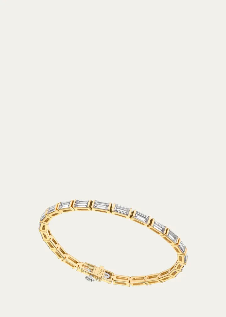 Baguette Lab Created/VRAI Created Diamond Tennis Bracelet