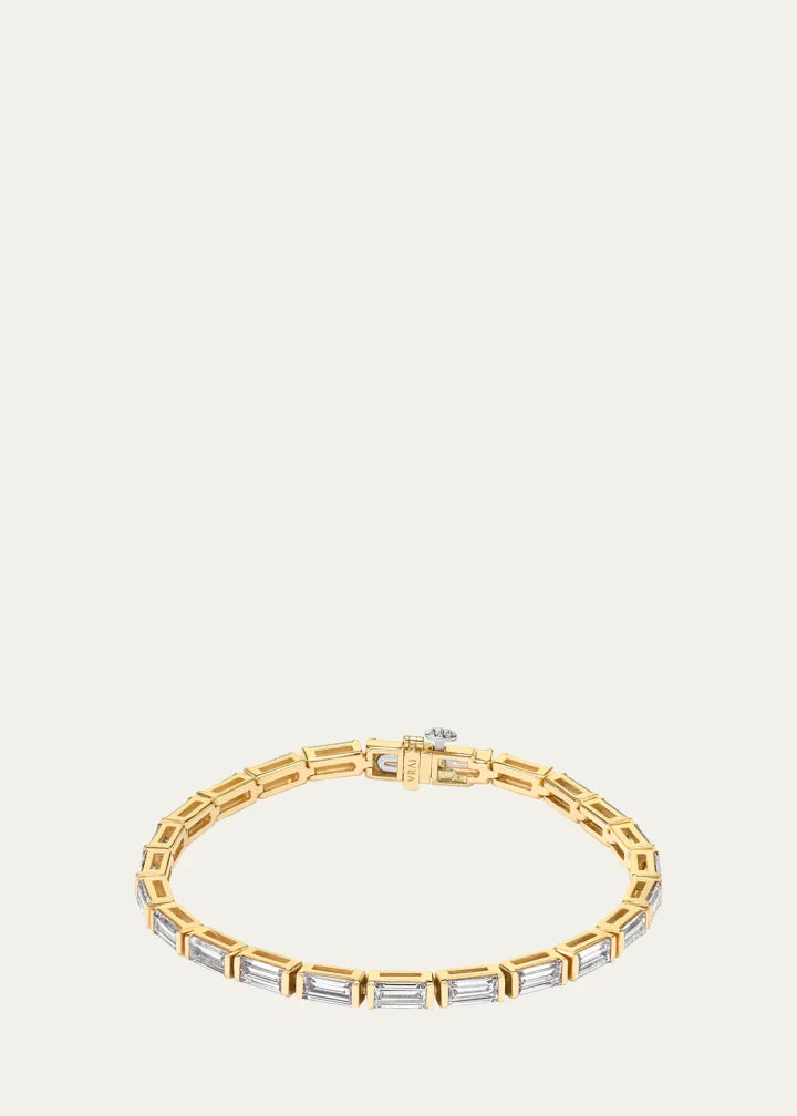 Baguette Lab Created/VRAI Created Diamond Tennis Bracelet