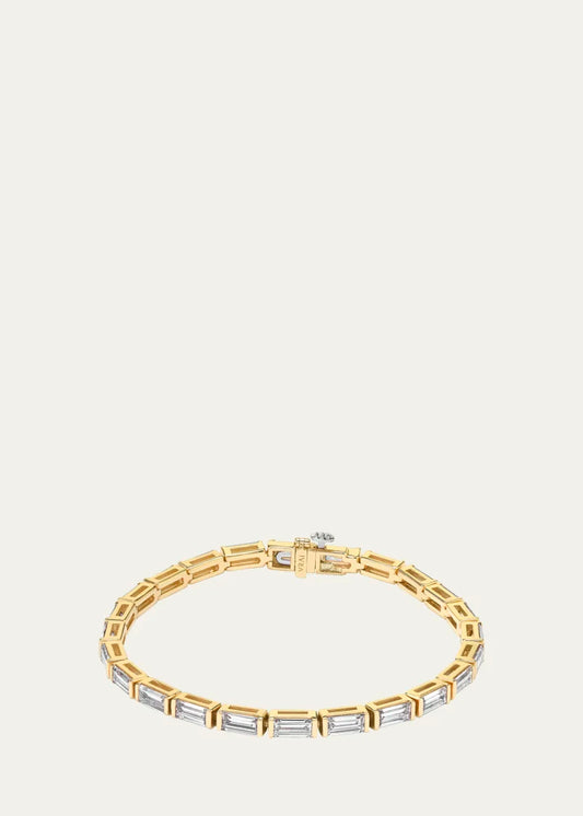 Baguette Lab Created/VRAI Created Diamond Tennis Bracelet